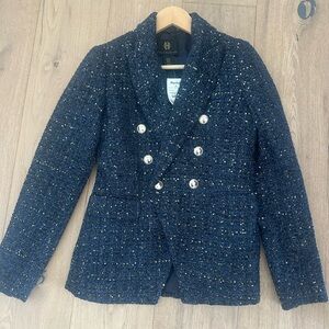 New House of Harlow 1960 Midnight Blue Glittery Blazer